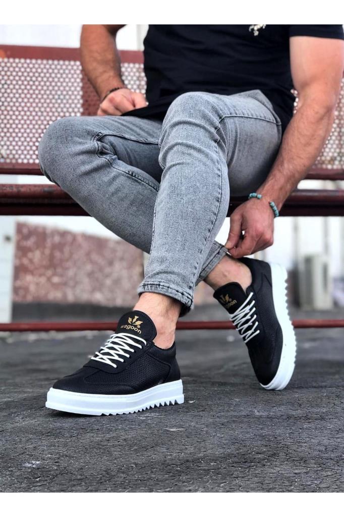 Wagoon WG022 Black Men's Casual Shoes