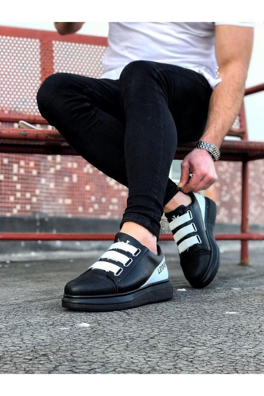 Wagoon WG029 Men's Casual Shoes, 3-Band Legend, Charcoal White